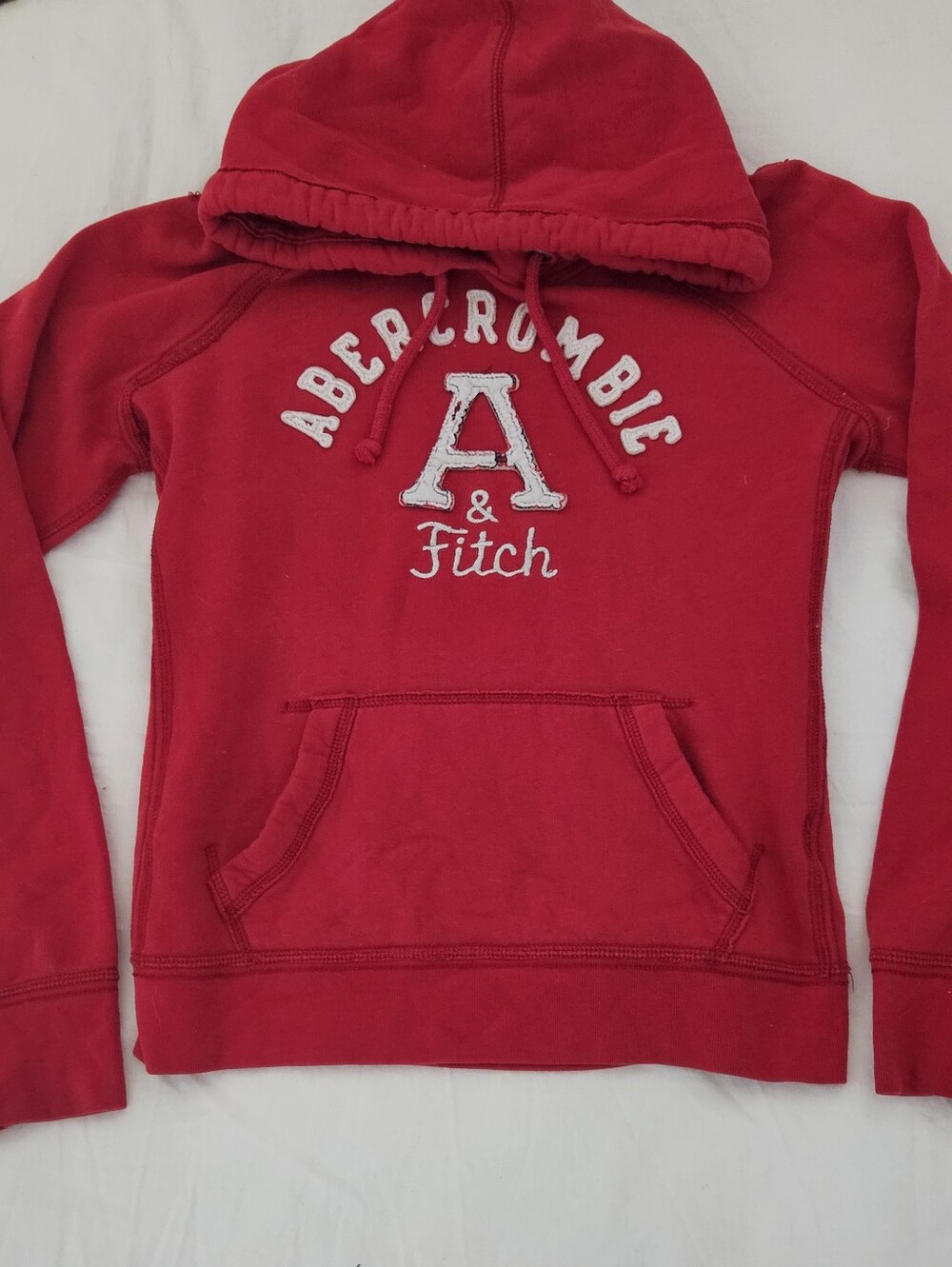 Y2k Abercrombie & Fitch Red Hooded Sweatshirt